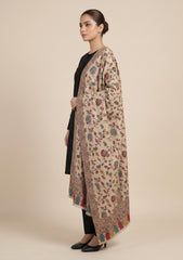 Winter - Riwaj - Pashmina Kani Jamawar 3 Pcs Suit - D#02 - Black