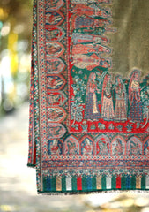 Pashmina Kaani Zari Shawl D - 04 - Green