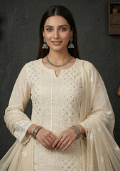 Formals - Riwaj - Fancy 26 -  Ari & Mukesh Work - 2 Pcs - D#01 - Skin
