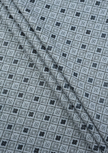 Elite Men Embroidered Sequence Selvage Viscose Fabric - B White
