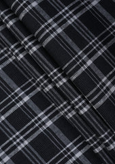 Thai Irash Cotton Selvage Check Linen Fabric - W Black