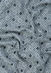 Elite Men Embroidered Sequence Selvage Viscose Fabric - B White