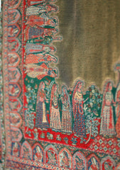 Pashmina Kaani Zari Shawl D - 04 - Green