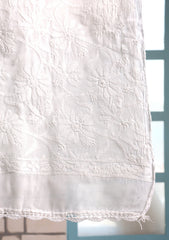 Lawn Chikankari Summer Shawl D#21 - Off White