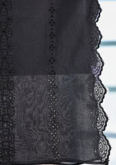 Embroidered Lawn Summer Shawl D#61 - Black