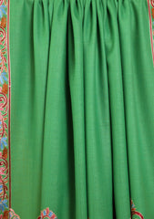 Pashmina Ari Work Border Shawl D#05 - Parrot