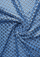 Elite Men Embroidered Sequence Viscose Fabric - Blue