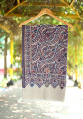 Pashmina Kaani Shawl D - 01 - Fawn