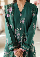 Lawn - Cross Stitch - Eid Unstitched 25 - LAUREL GREEN