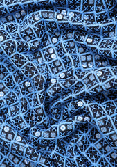Elite Men Embroidered Sequence Viscose Fabric - Blue