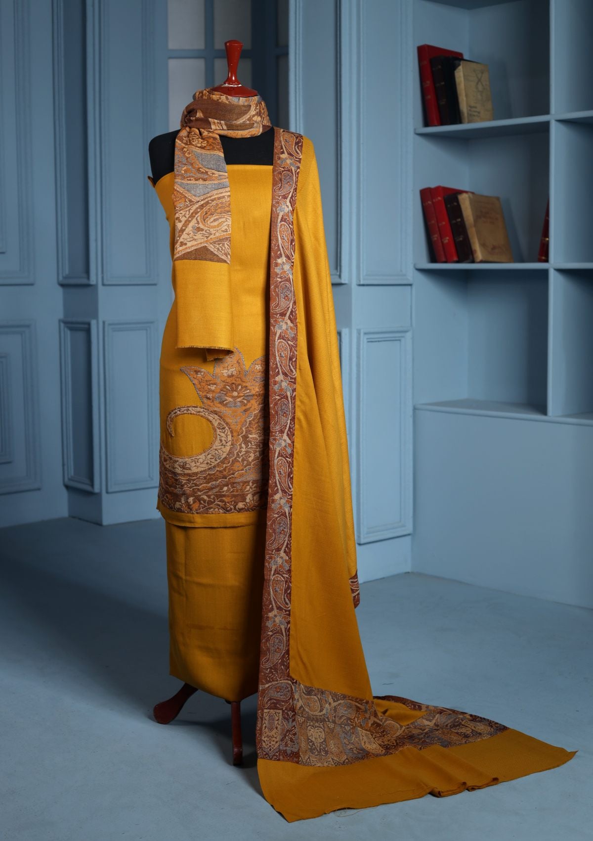 Winter Collection - Riwaj - Pashmina Jamawar Patch Work Suit - Volume II - D#14