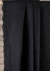 Embroidered Lawn Summer Shawl D#61 - Black