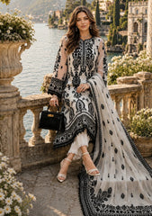 Formals - Noor By Saadia Asad - Nooriyah Luxury Embroidered Chiffon 26 - D#04 - Monochrome Muse