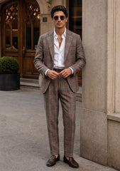 Drago Lanificio Biella Wool & Linen Fabric - G Brown