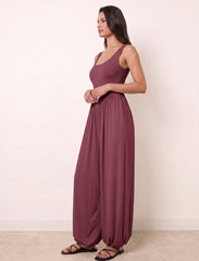 Pret - Moven - Cotton Blended Jersey Wide-Leg Jumpsuit - Maroon