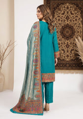 Winter - Fancy Silk Zari Jamawar - 3 Pcs Suit - D#05 - Zink