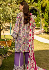 Lawn - Elaf Premium - Print Chikankari 25 - ELK-02A PERIWINKLE