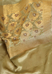 Formals - Fancy Closet - 2 pcs Suit - Satin Silk Jamawar D#07 Pista