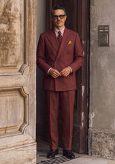 Drago Lanificio Biella Super 130's Wool Fabric - Maroon