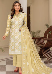 Lawn - Humdum - Premium Embroidered 25 - Yellow