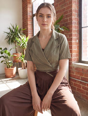 Pret - Moven - Cotton Collar tie Top - Green