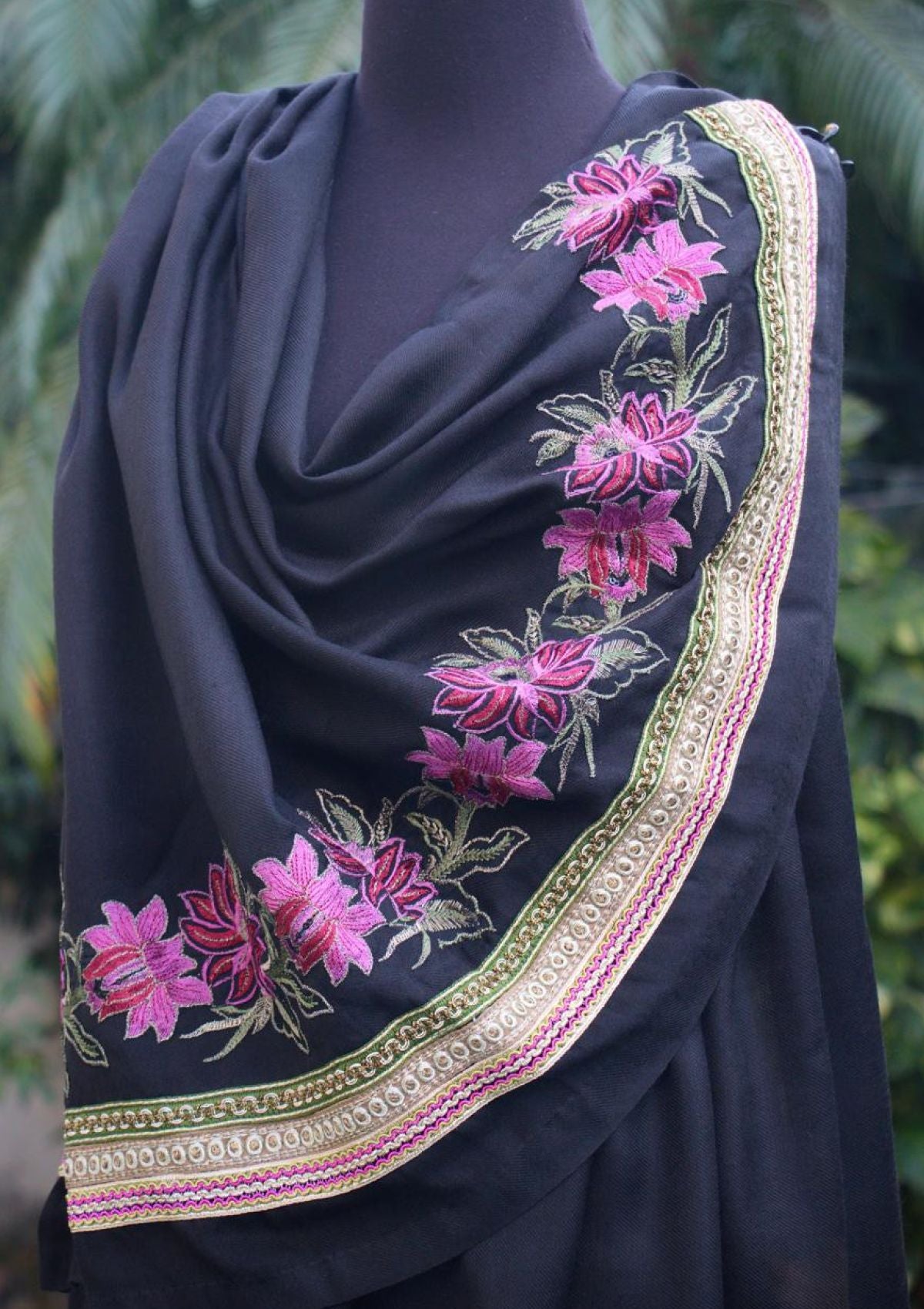 Shawl Collection - Sadias Collection - Pashmina Shawl - D#03 Black Beauty