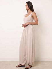 Pret - Moven - Cotton Blended Jersey Wide-Leg Jumpsuit - Skin