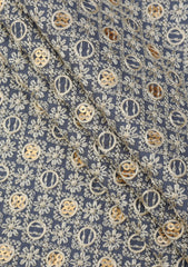 Elite Men Embroidered Sequence Selvage Viscose Fabric - B Grey