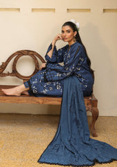 Winter - Sahar - Khaddar/Shawl - Unstitched 25 - AW2-25-05 - Azure Ash