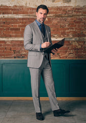 Drago Luxury Micron Super 160's Wool & Silk Fabric - R Grey