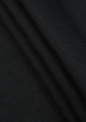 Luxury Lino Biella Selvage Stripe Linen Fabric - Black
