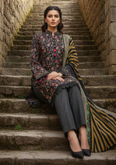 Winter - Riwaj - Printed Marina - 3 Pcs - Wool Shawl 25 - D#90