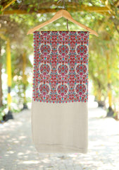 Wool Embroidered Shawl D - 10 - Skin