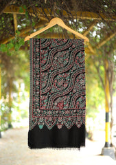 Pashmina Jamawar Shawl D - 52 - Black