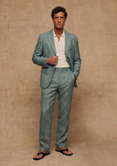 Cavani Bamboo Wool Linen Superior Suiting Texture - Green