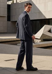 Scabal Super 170's Suiting Pure Wool Fabric - Charcoal
