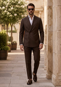 Reda Solid Tropical 130's Wool Fabric - Ch Brown