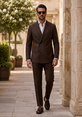 Reda Solid Tropical 130's Wool Fabric - Ch Brown