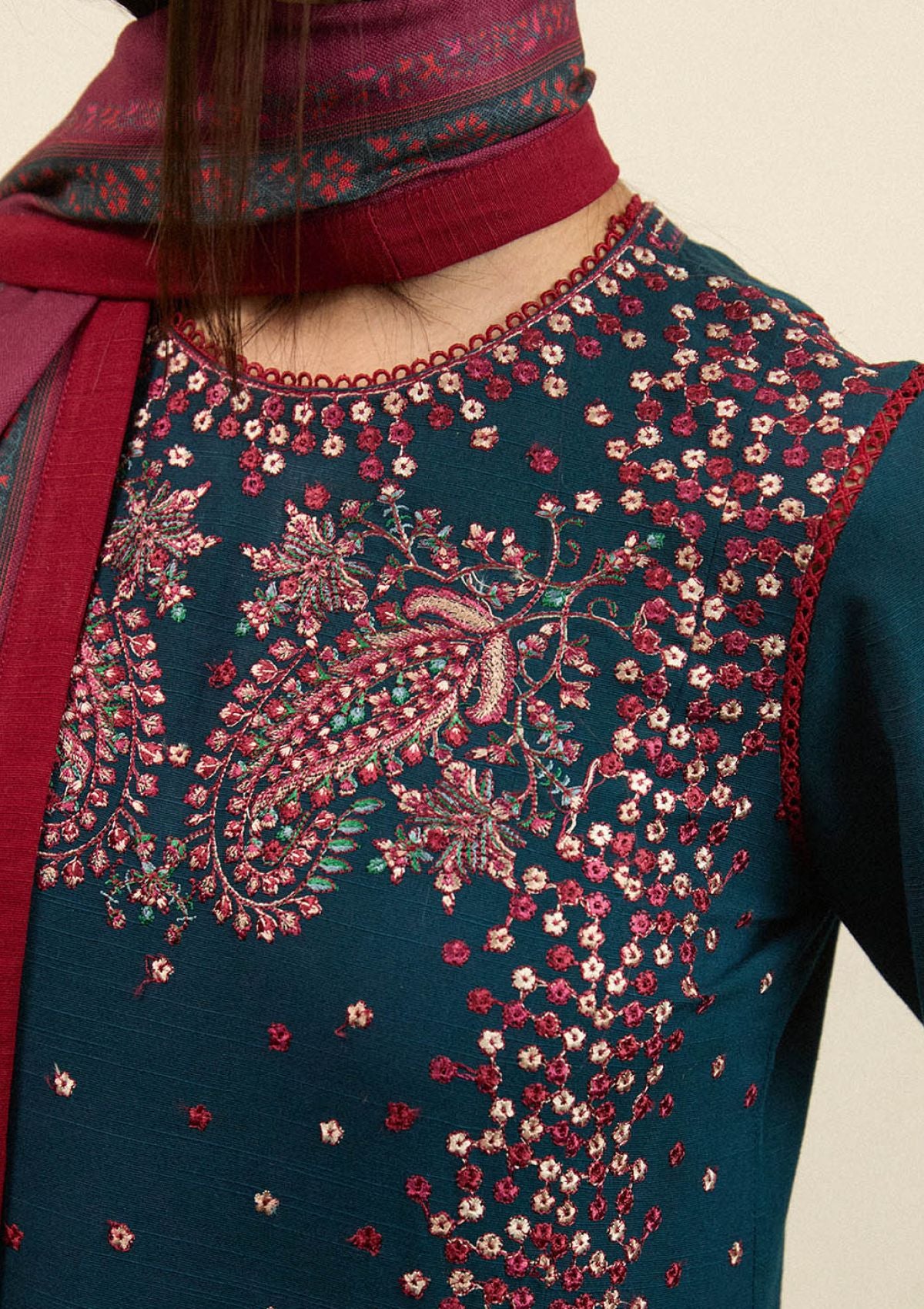 Winter Collection - Jugnu by Hussain Rehar - Autumn Winter - Ashen