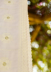 Swiss Lawn Emb Shawl D - 22 - White