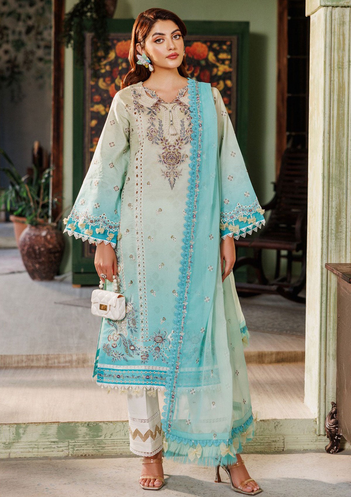 Lawn Collection - Alizeh - Maahi Vol 2 - Embroidered Printed - AF#7016 - Zari
