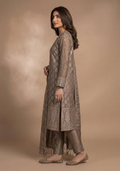 Winter - Fancy Silk Zari Jamawar - 3 Pcs Suit - D#13 - Skin