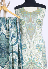 Winter - Riwaj - Printed Pashmina - 3 Pcs Suit - D#05 - Off White