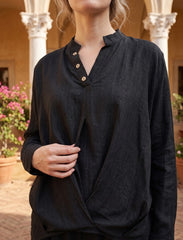 Pret - Moven - Indigo Linen Women's Shirt - Black