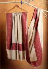 Pashmina Embroidered Border Shawl D#224 - Skin