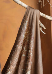 Pashmina Ari Work Jaaldar Shawl D#34 - Brown