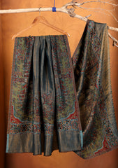 Pashmina Zari Jamawar Shawl D#01 - Ferozi