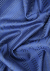 Scabal Super Fine 140's Broad Stripe Wool Suiting - Royal Blue