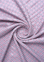 Elite Men Embroidered Sequence Viscose Fabric - B Pink