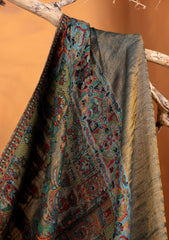 Pashmina Zari Jamawar Shawl D#01 - Ferozi